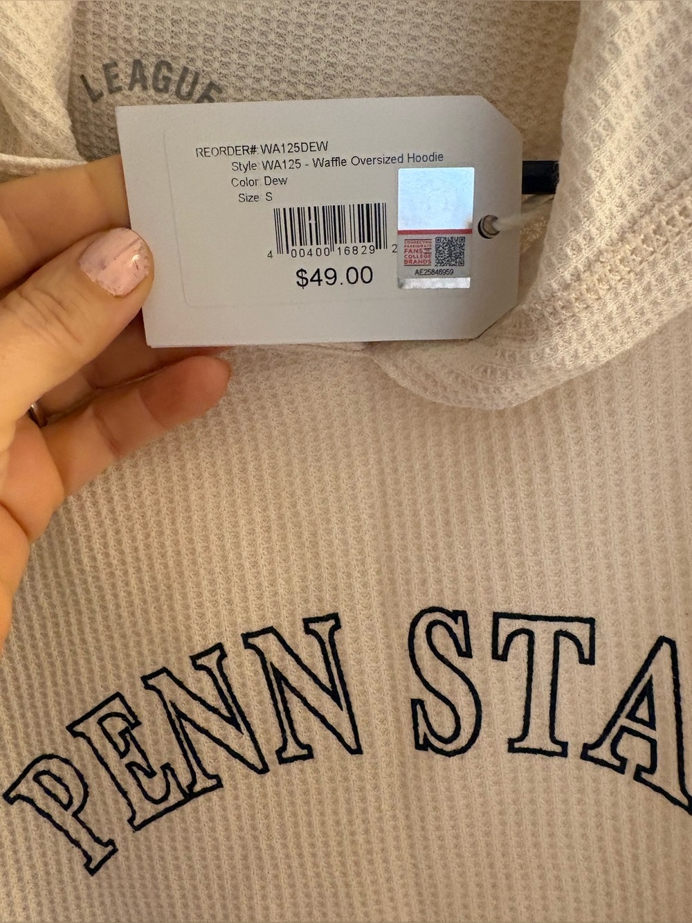 League91 Penn State Women's Waffle Oversized Hoodie NWT - Picture 3 of 6